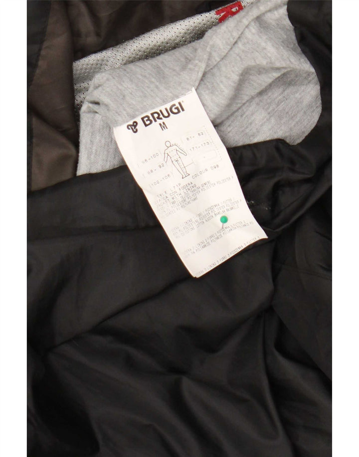 Jaqueta de chuva masculina com capuz Brugi UK 38 poliéster colorblock preto médio