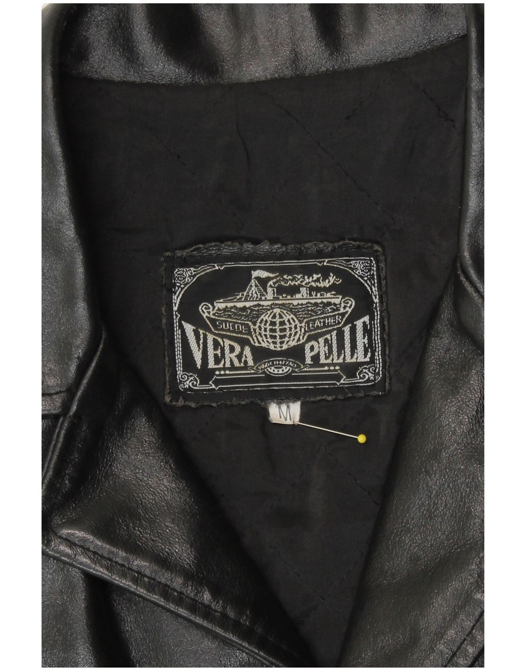 Jaqueta de couro masculina vintage UK 38 couro preto médio