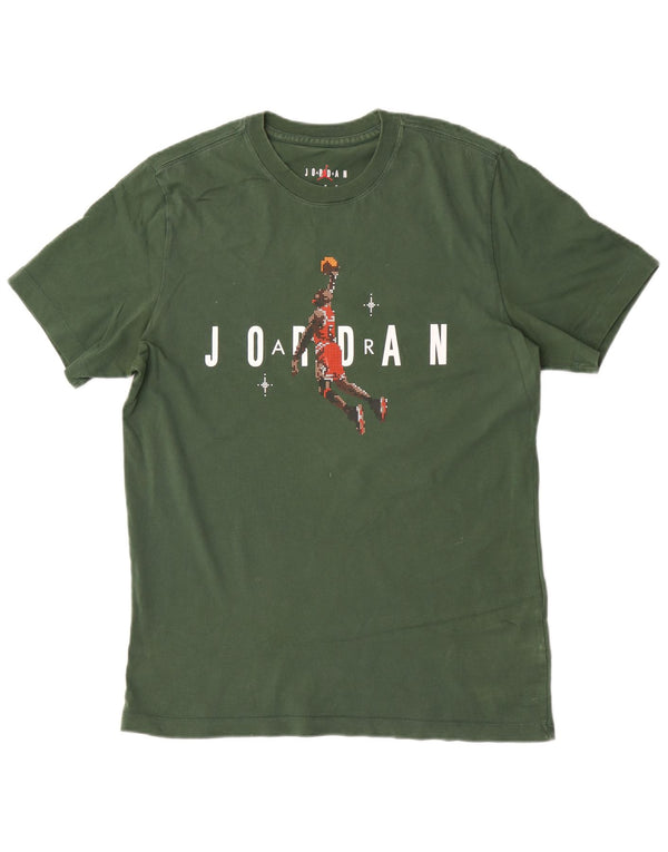 Camiseta Jordan masculina gráfica Top médio algodão verde