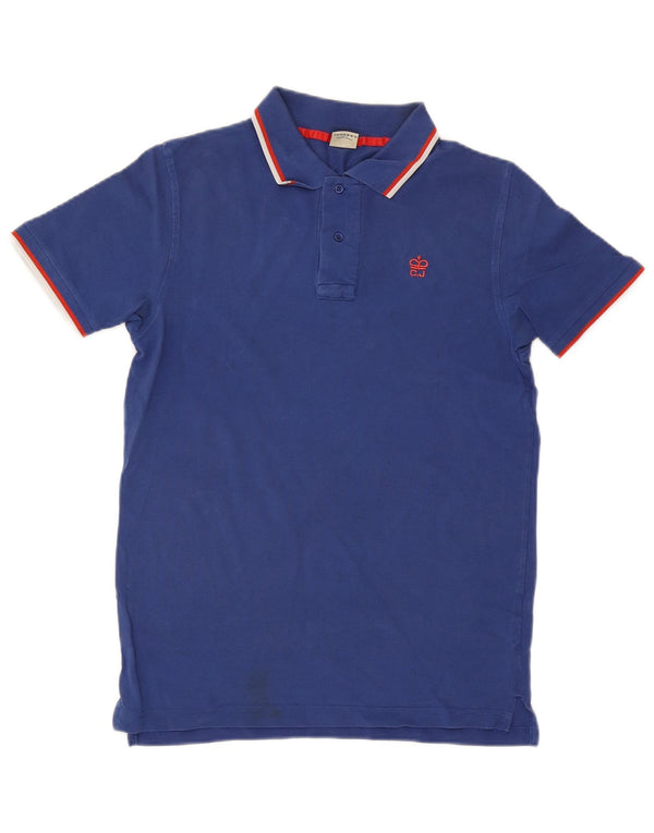 Camisa polo masculina Casucci grande algodão listrado azul
