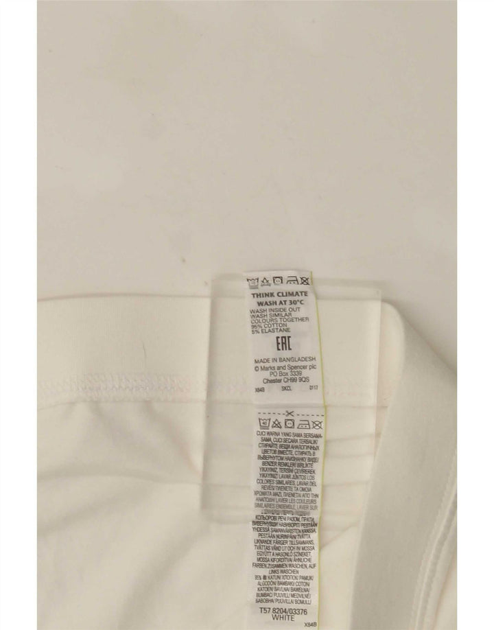 Leggings capri femininas Marks & Spencer Reino Unido 16 grande algodão branco