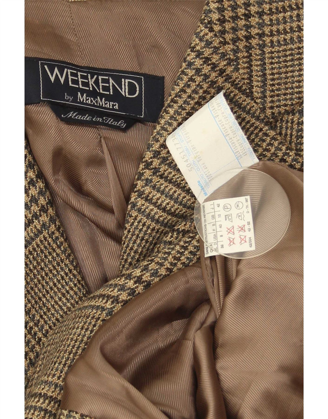 Max Mara Jaqueta blazer feminina de fim de semana Reino Unido 10 pequena marrom houndstooth