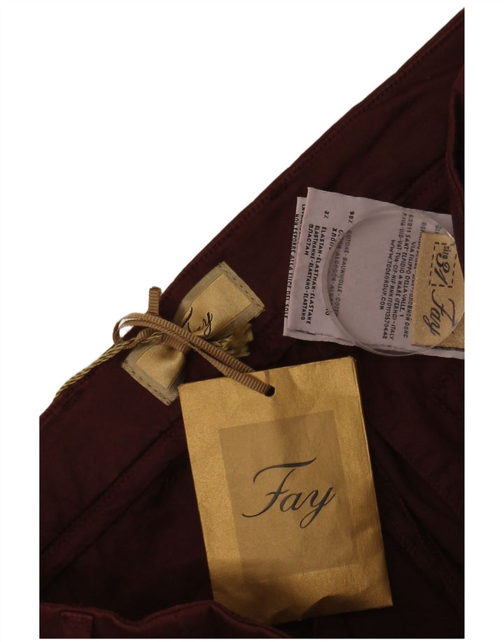 Calça Chino Feminina Slim FAY W31 L29 Algodão Borgonha