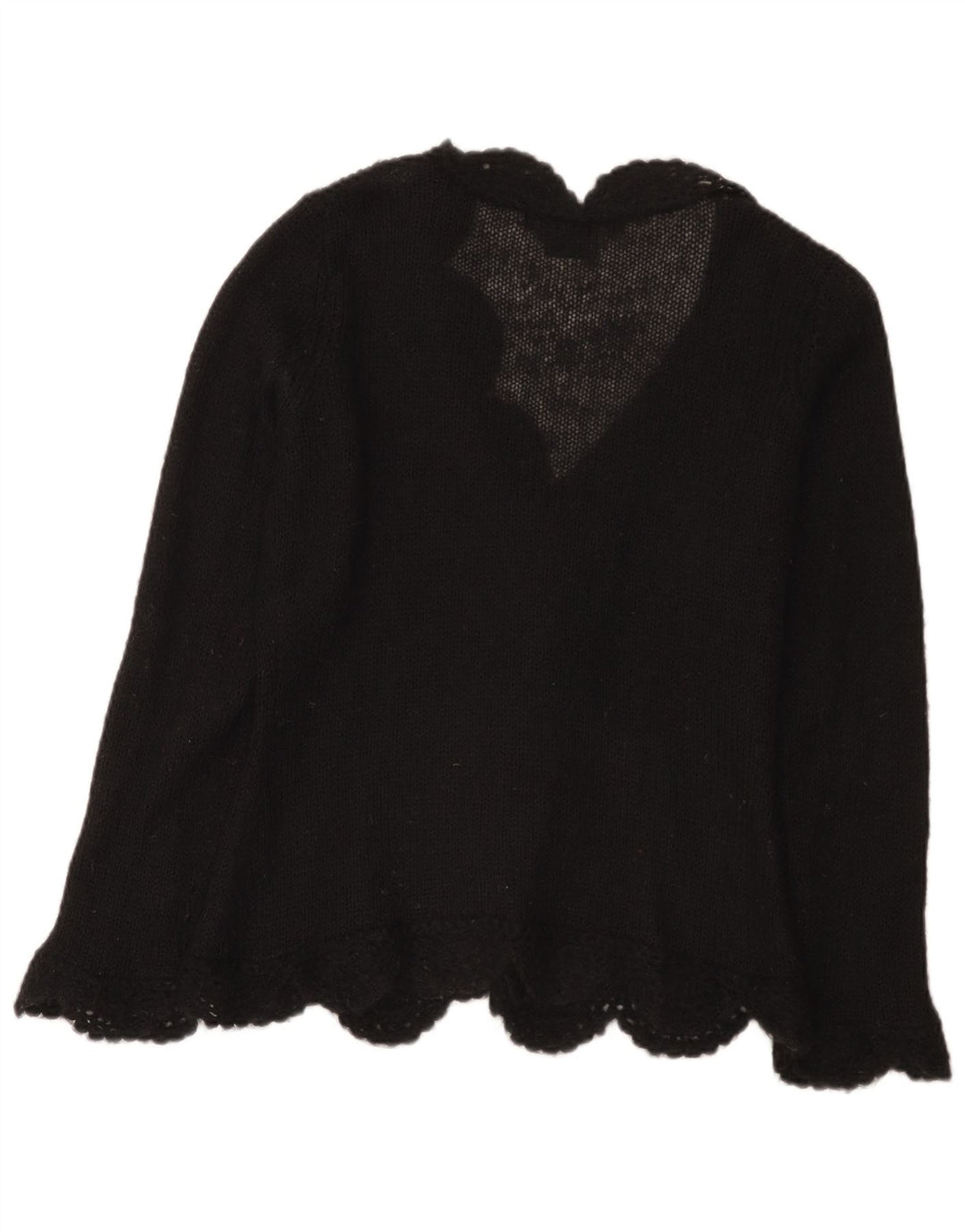 Suéter cardigã feminino Laura Ashley Reino Unido 14 grande preto