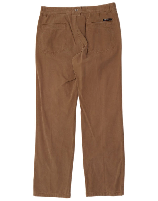 Calça masculina casual reta Navigare IT 50 grande W34 L32 algodão bege
