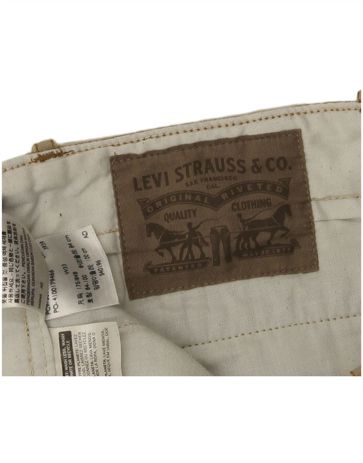 LEVI'S Mens Chino Shorts W33 Algodão Bege Médio