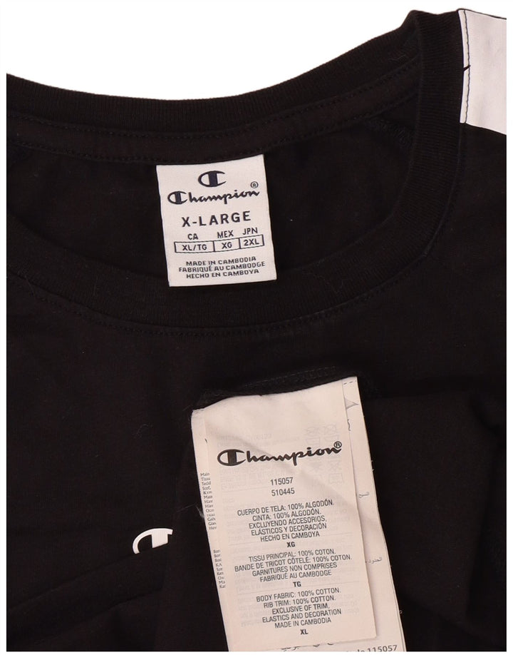 Camiseta feminina estampada Champion XL algodão preto