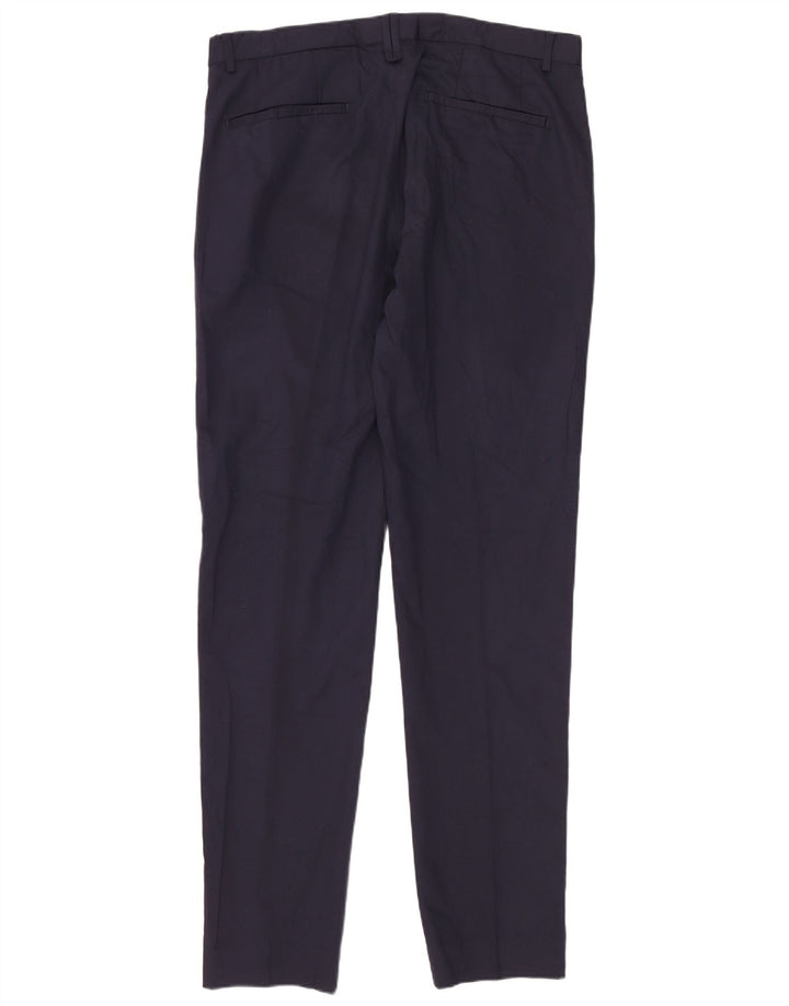 Zara Mens Slim Suit Calças EU 40 Médio W31 L36 Azul Marinho