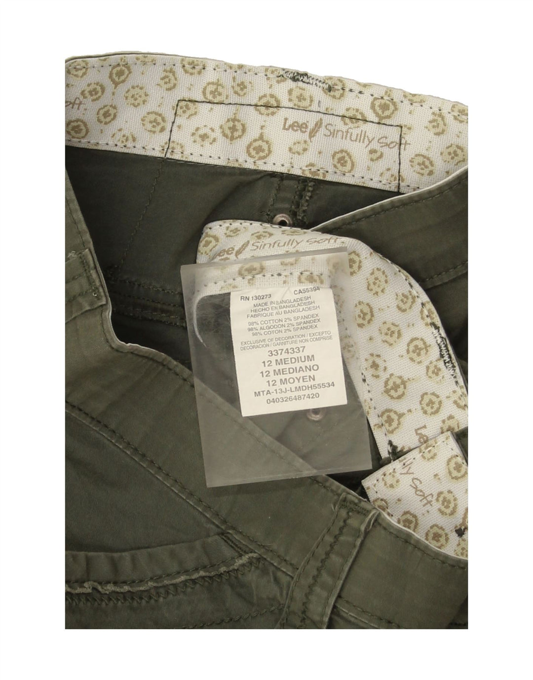 LEE Womens Capri Cargo Trousers US 12 Large W32 L20  Khaki Cotton Vintage Lee and Second-Hand Lee from Messina Hembry 