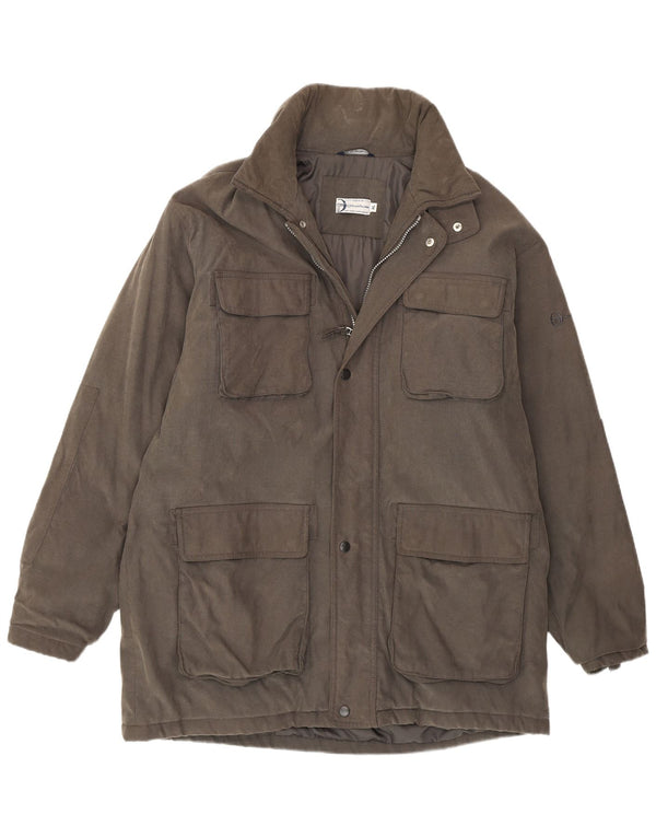Jaqueta acolchoada com capuz masculina Sergio Tacchini UK 42 XL cinza