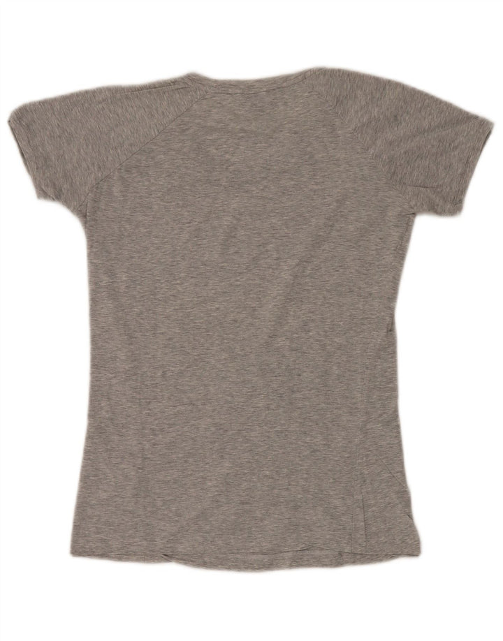 Trussardi Jeans Camiseta feminina gráfica Top UK 12 cinza médio