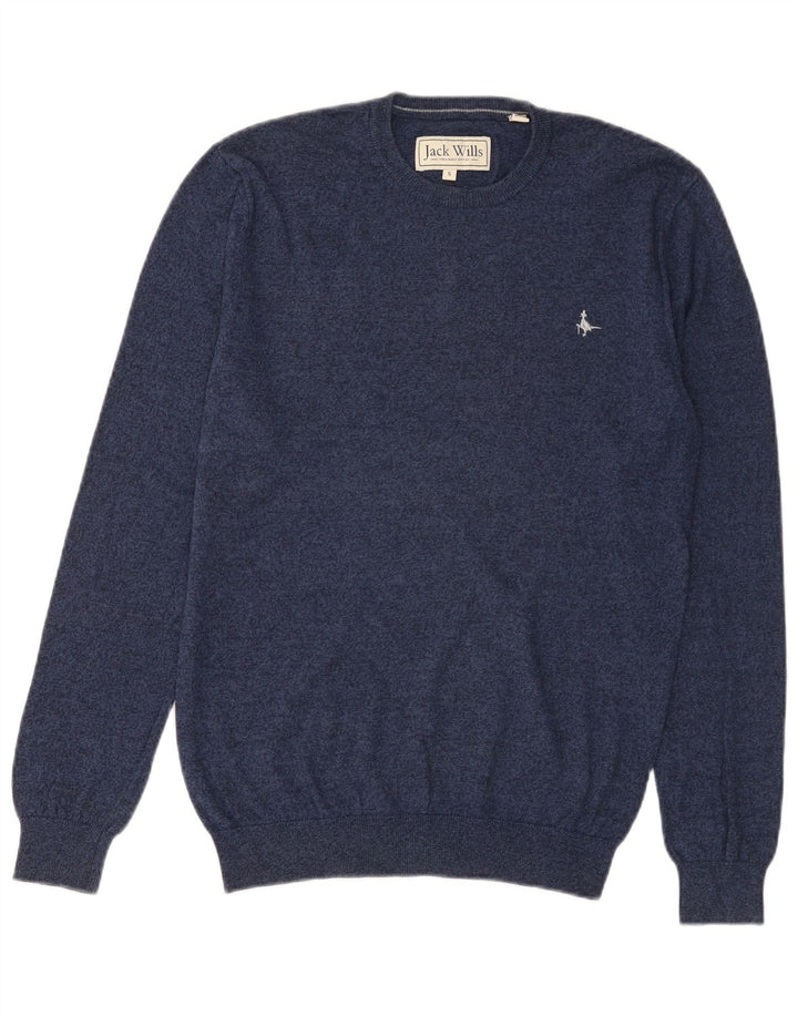 Suéter masculino JACK WILLS com gola redonda e algodão azul marinho pequeno