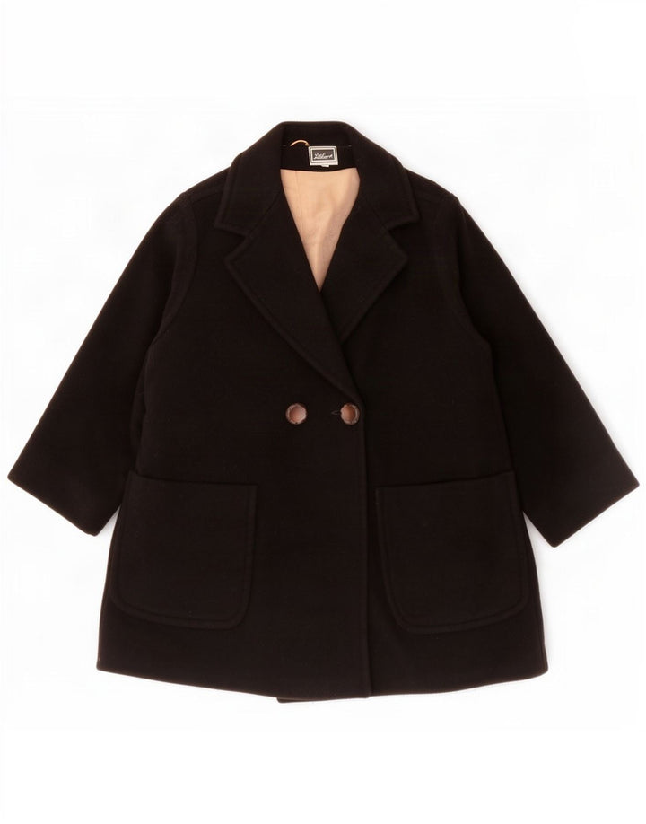 Luisa Spagnoli Casaco feminino manga 3/4 com peito duplo Reino Unido 10 pequeno preto