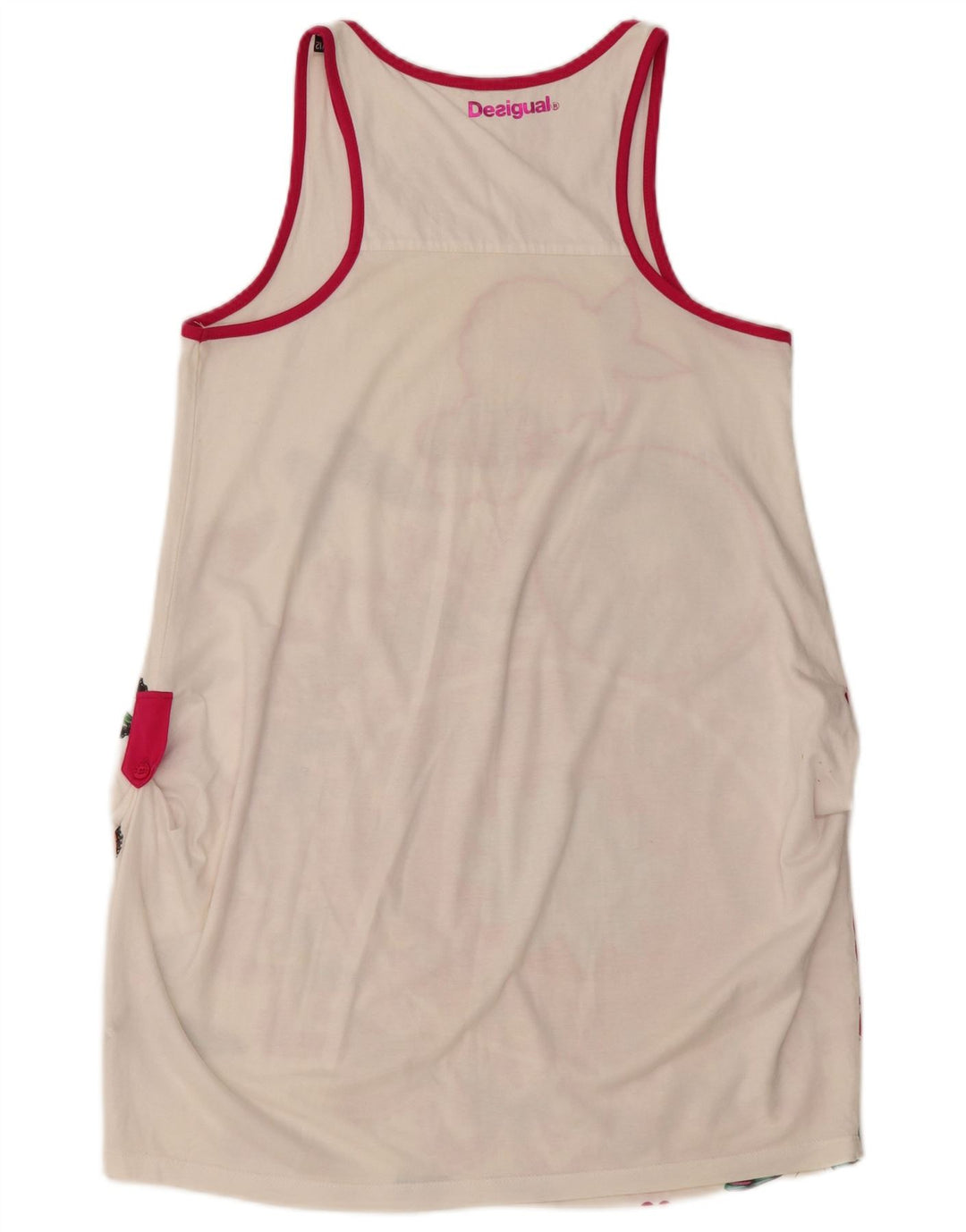 DESIGUAL Vestido túnica estampado sem mangas para meninas 11-12 anos branco floral