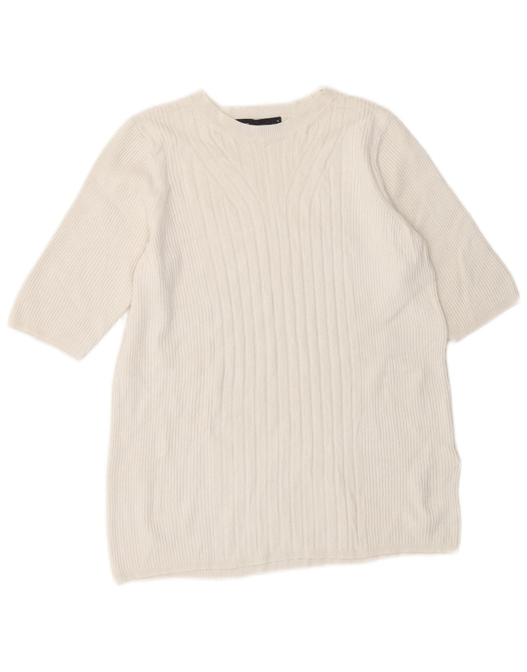 Suéter feminino Marks & Spencer com gola canoa Reino Unido 14 médio branco