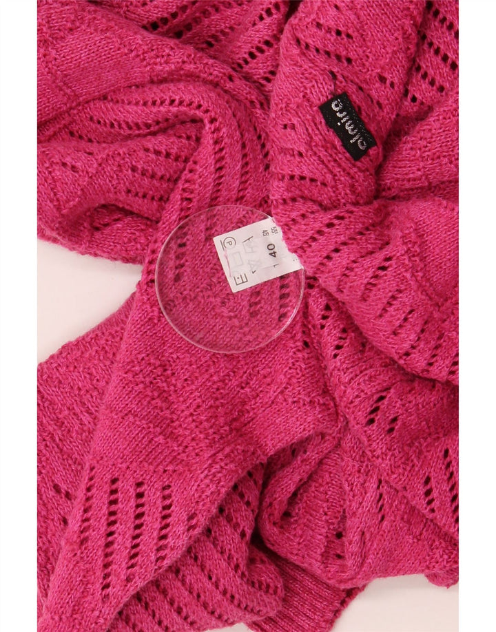Almira Suéter feminino oversized com gola redonda IT 40 algodão rosa pequeno