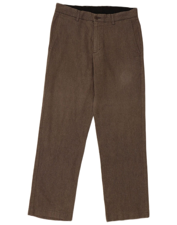 Zara Mens Straight Chino Calças EU 40 Médio W31 L30 Cinza Poliéster