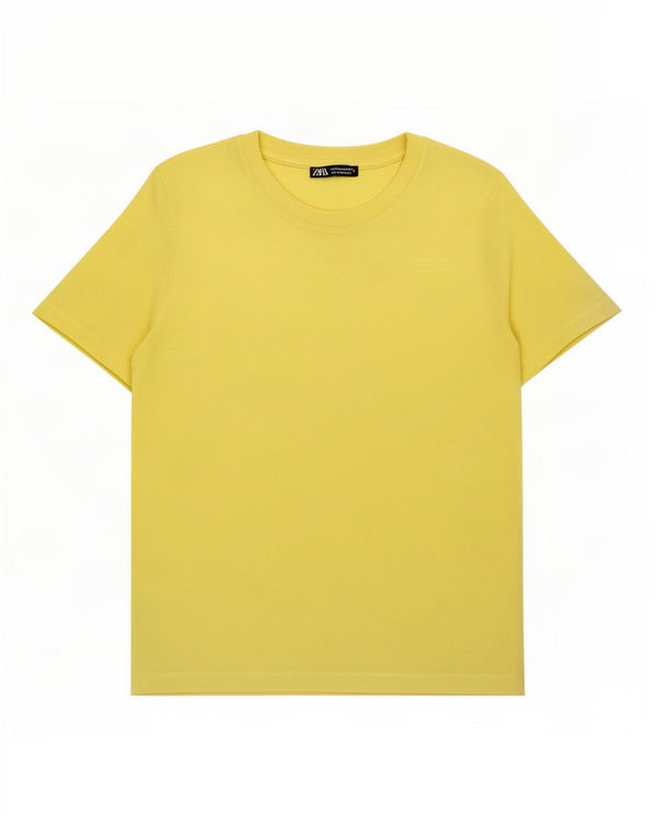 Zara Camiseta Feminina Top UK 14 Médio Amarelo