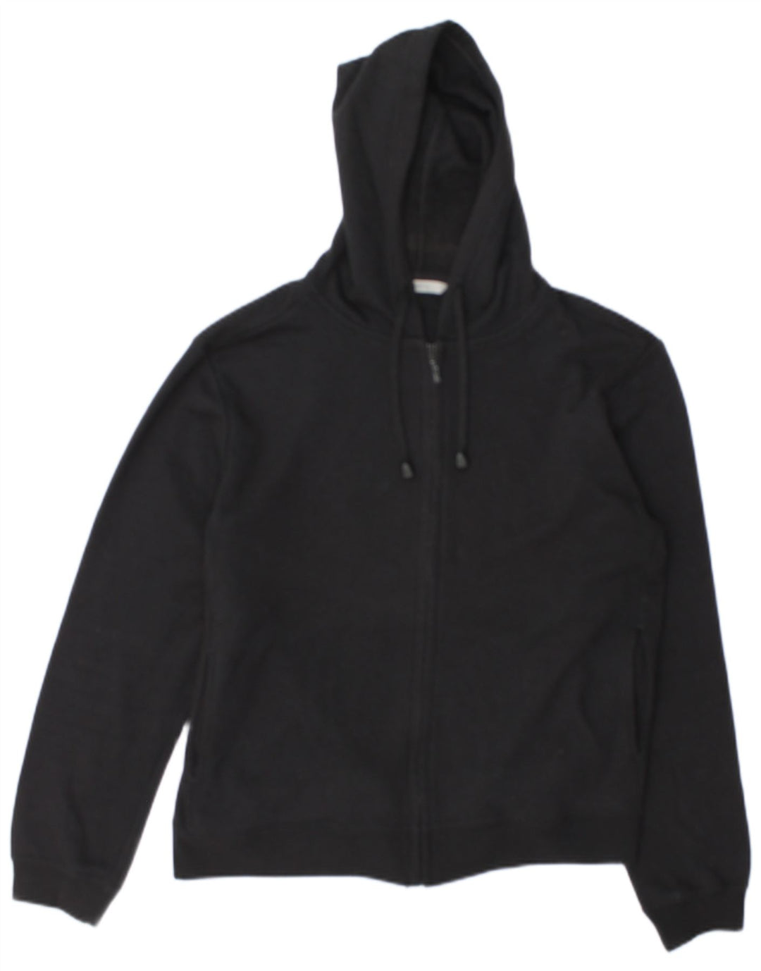 Suéter feminino Marks & Spencer com capuz e zíper Reino Unido 12 algodão preto médio