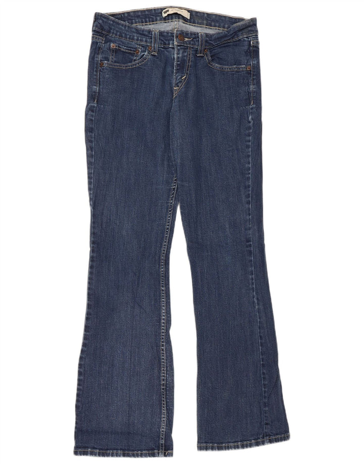 Calça jeans feminina Levi's 518 Super Low Bootcut US 9 Médio W30 L31 Azul Algodão