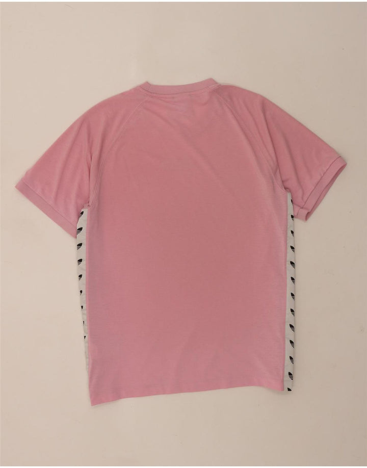 Adidas Mens Graphic T-Shirt Top Grande Rosa Colorblock Poliéster