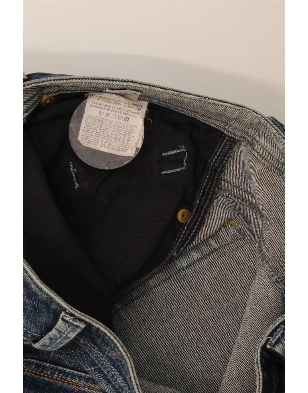 Jeans retos masculinos diesel desgastados W30 L28 algodão azul
