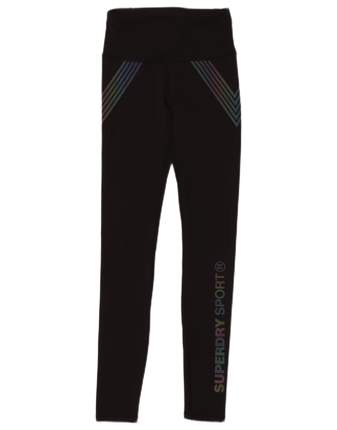 Leggings gráficas femininas SUPERDRY UK 6 poliéster preto pequeno