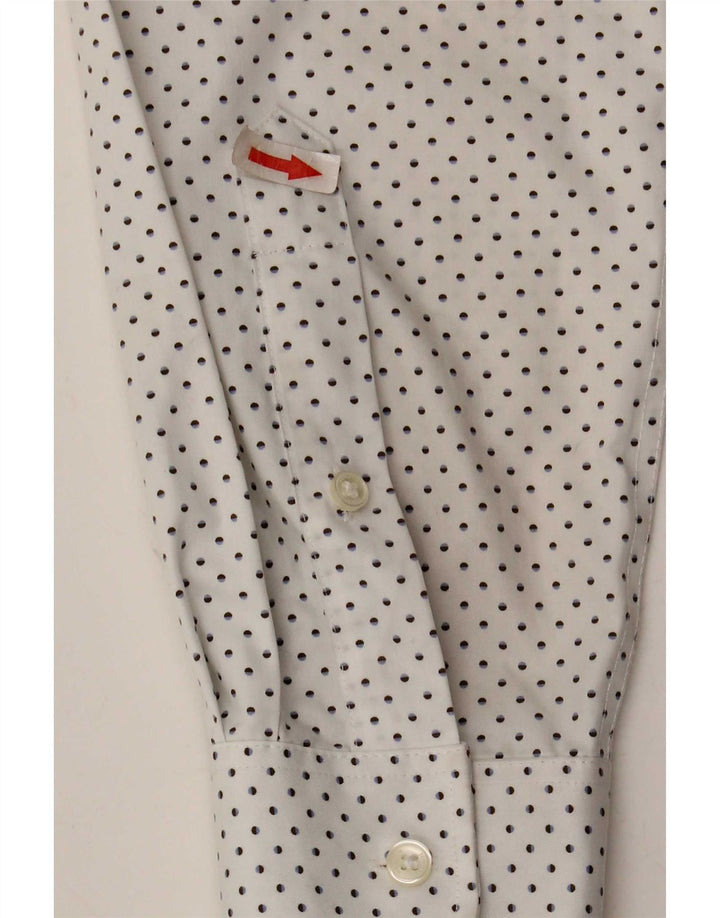 Tommy Hilfiger Mens Slim Fit Camisa Tamanho 16 Grande Branco Manchado