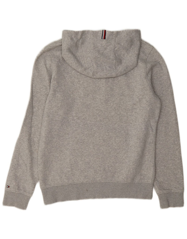 Tommy Hilfiger Meninos moletom com capuz gráfico 13-14 anos cinza algodão
