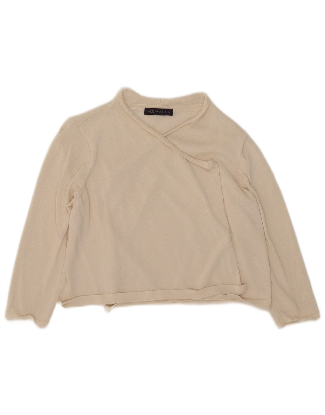 Suéter cardigã feminino Marks & Spencer manga 3/4 Reino Unido 12 médio off white