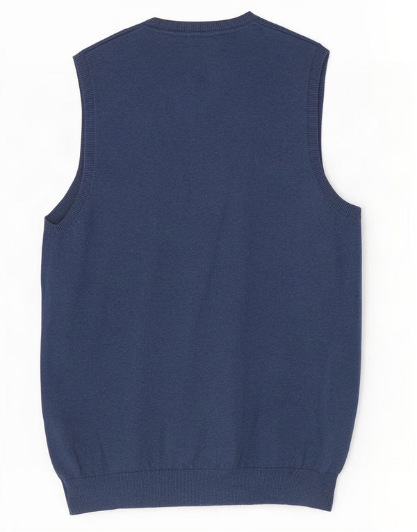 Regata masculina Marks & Spencer com colete grande de algodão azul marinho
