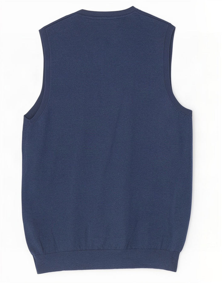 Regata masculina Marks & Spencer com colete grande de algodão azul marinho