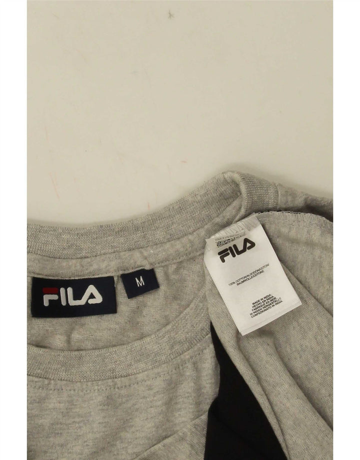 Camiseta masculina Fila Top cinza médio algodão colorblock