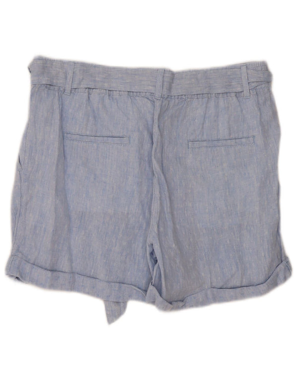 Shorts chino feminino Marks & Spencer Pegged UK 14 grande W34 azul geométrico