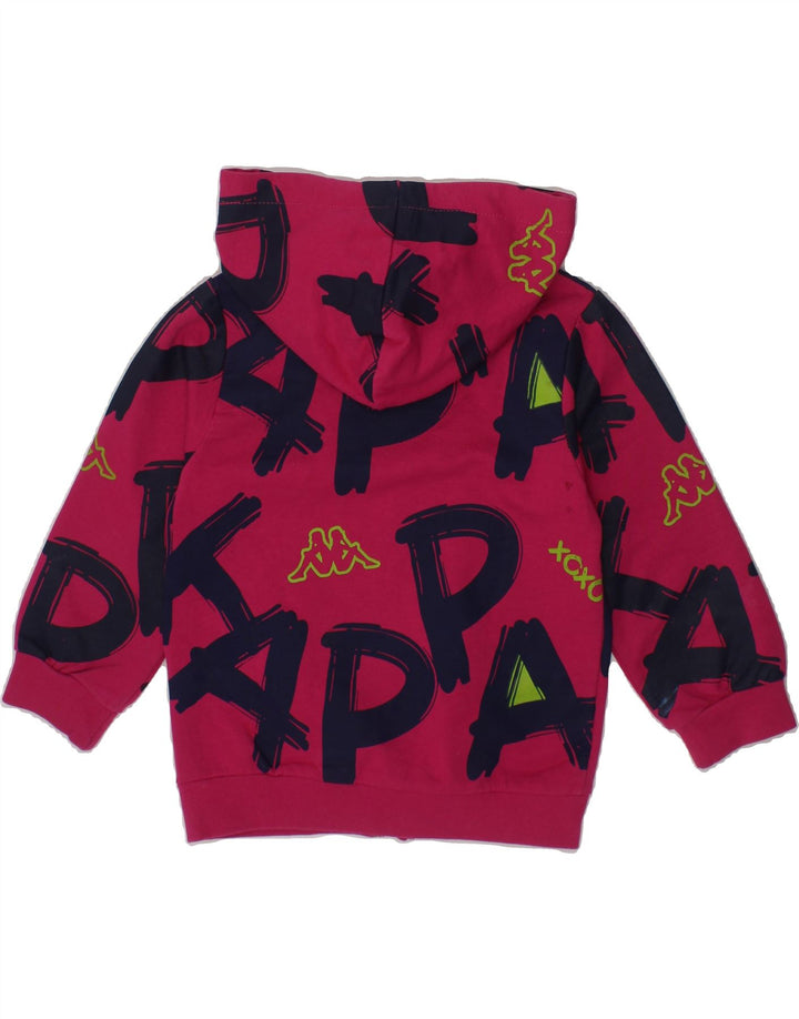 KAPPA Baby Girls Graphic Zip Hoodie Sweater 18-24 Months Pink Cotton Vintage Kappa and Second-Hand Kappa from Messina Hembry 
