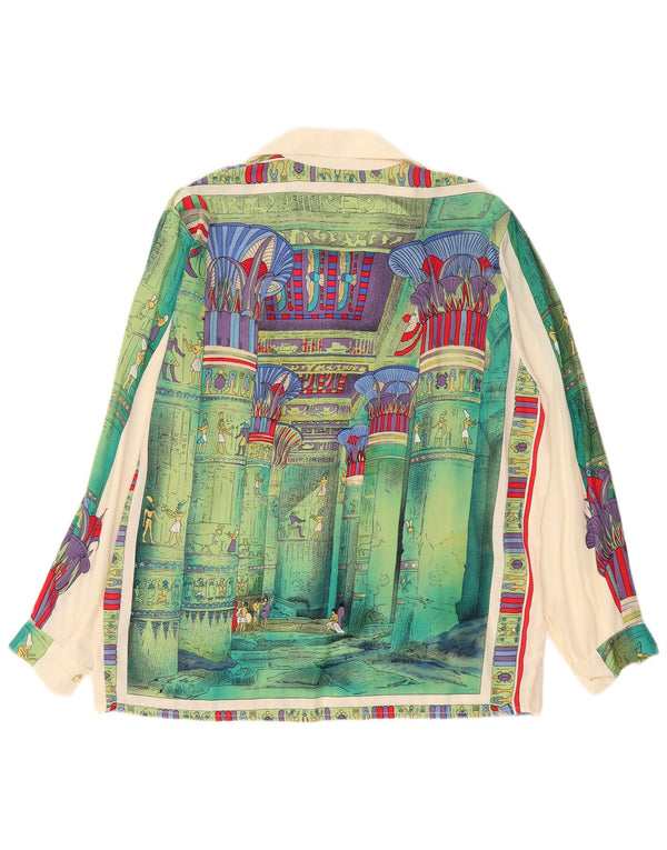 Blusa feminina vintage com estampa gráfica UK 18 XL Colorblock multicolorido