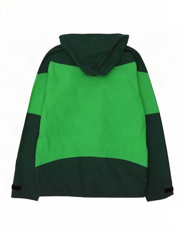 Adidas Mens Clima Proof Hooded Rain Jacket UK 44 2XL Verde Colourblock