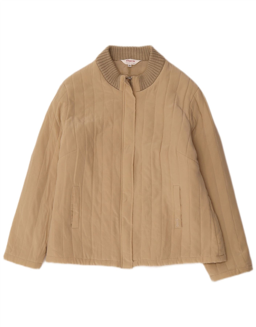 jaqueta bomber feminina cherie IT 46 grande seda bege