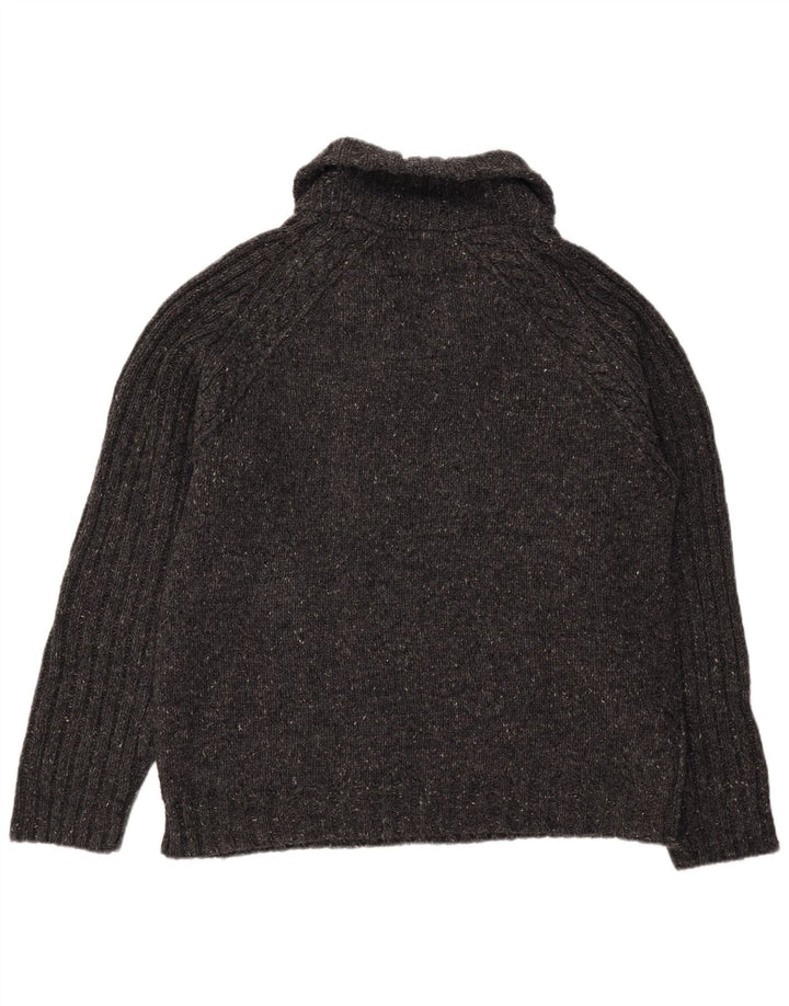 Suéter masculino Fat Face com gola xale e lã manchada cinza XL