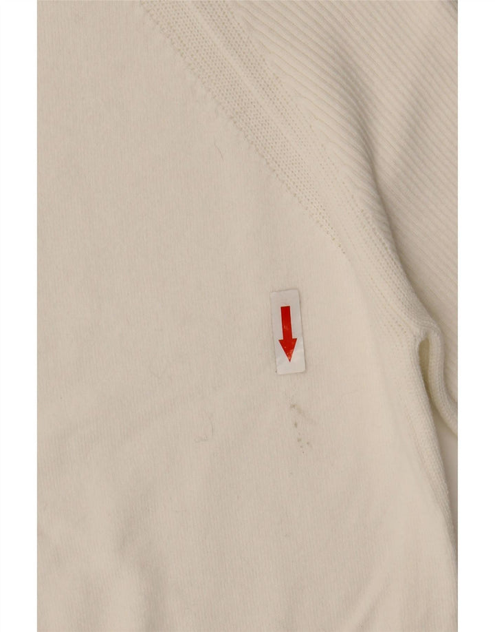 Suéter feminino Marks & Spencer com gola canoa Reino Unido 10 pequeno branco