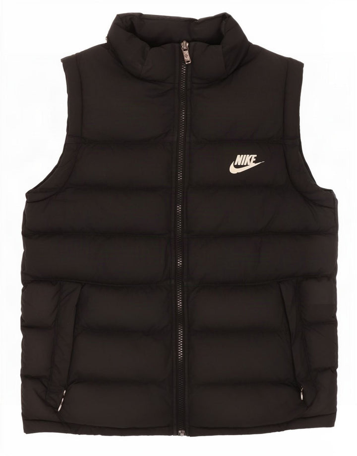 Colete acolchoado Nike Boys 12-13 anos grande poliéster preto
