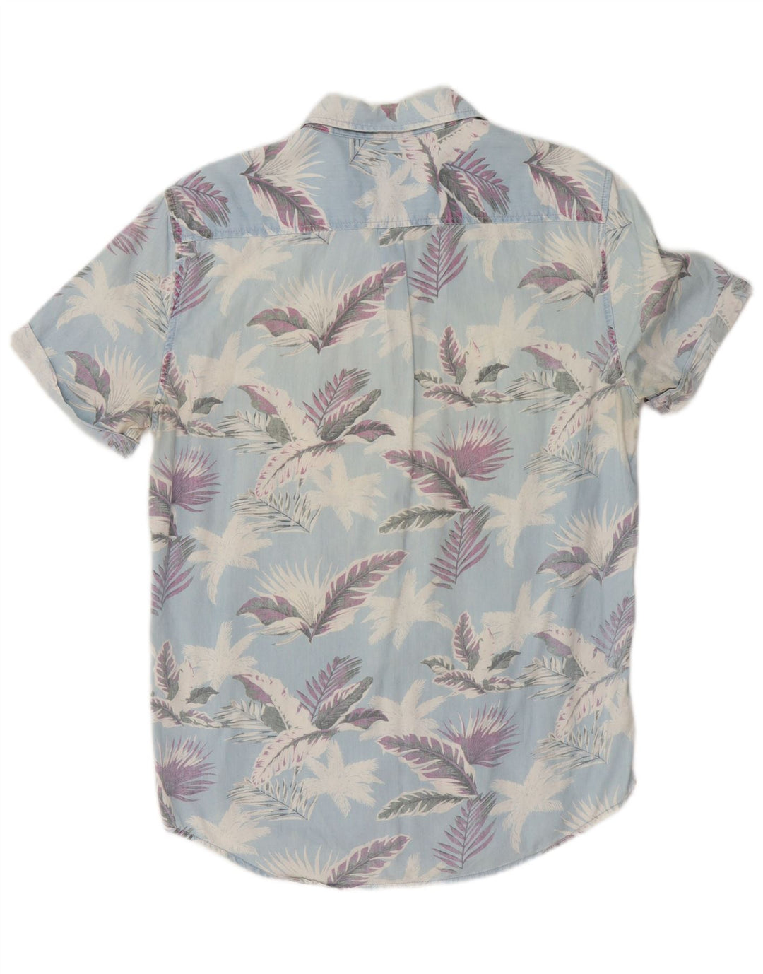 Camisa masculina Superdry manga curta regular fit médio azul floral algodão