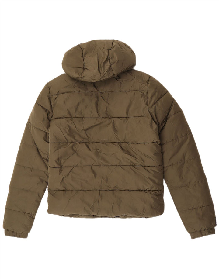 Jaqueta acolchoada com capuz masculina Superdry UK 36 poliéster cáqui pequeno