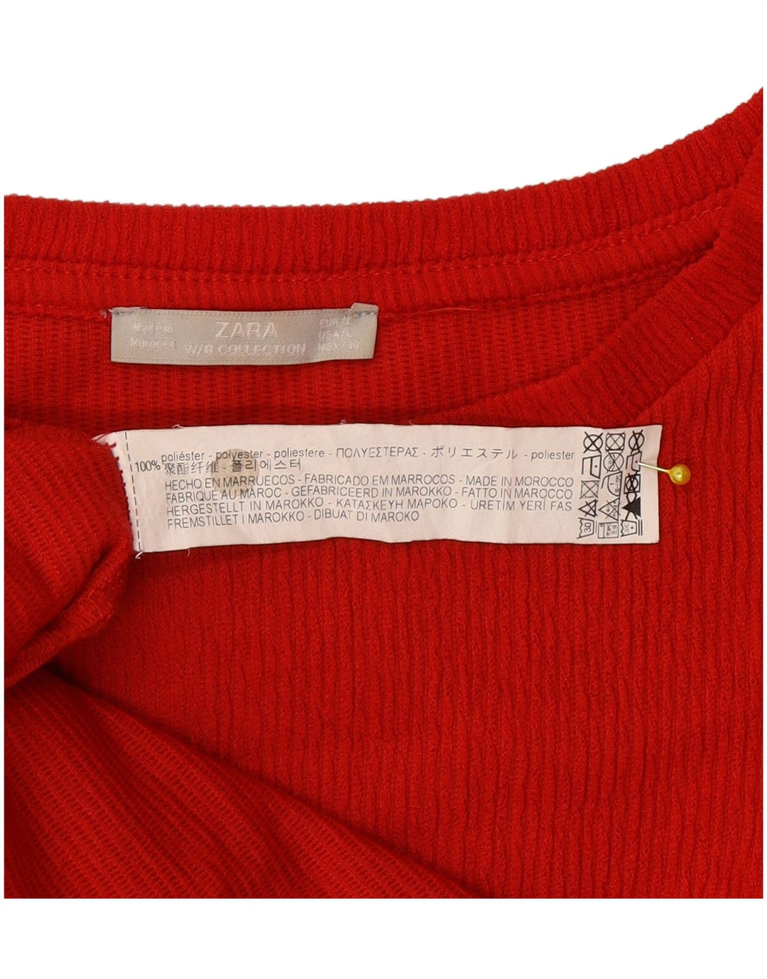 Zara Vestido feminino de manga comprida e grande tamanho para barraca Reino Unido 16 grande poliéster vermelho