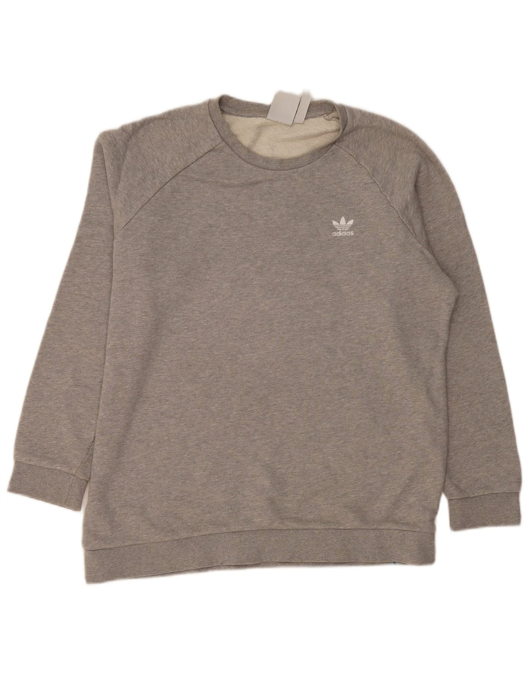 ADIDAS Mens Moletom Jumper Grande Algodão Cinza