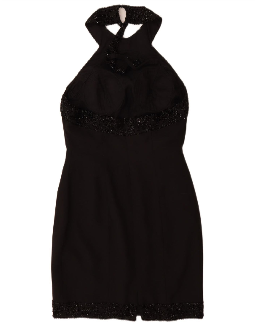 Vestido frente única feminino VINTAGE UK 12 médio preto
