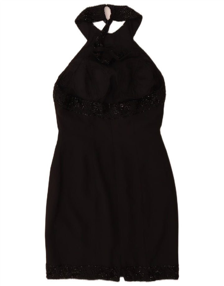 Vestido frente única feminino VINTAGE UK 12 médio preto
