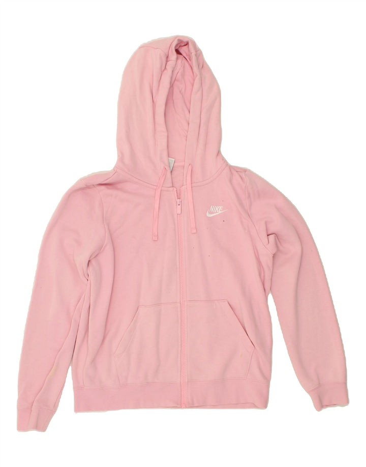 NIKE Womens Zip Hoodie Sweater UK 10 Small Pink Cotton Vintage Nike and Second-Hand Nike from Messina Hembry 