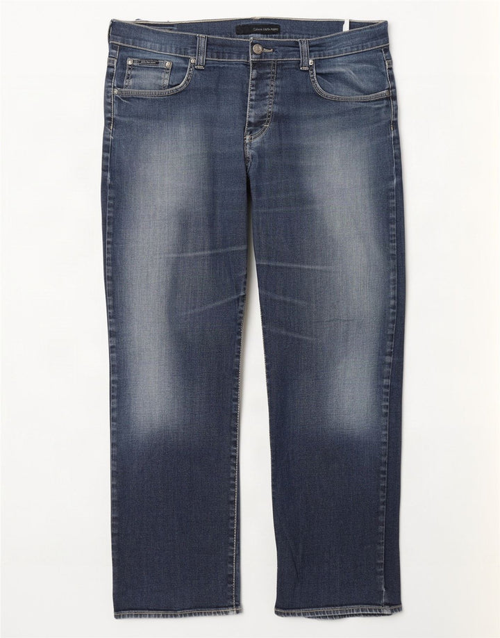 Calça jeans reta masculina Calvin Klein W36 L31 azul