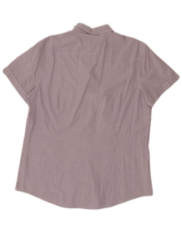 Camisa masculina de manga curta Benetton grande roxo guingão